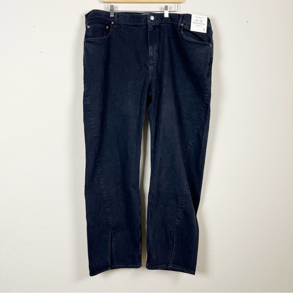Abercrombie & Fitch The 90’s Relaxed High Rise Black Jeans Plus Size 22 Long - Picture 2 of 6